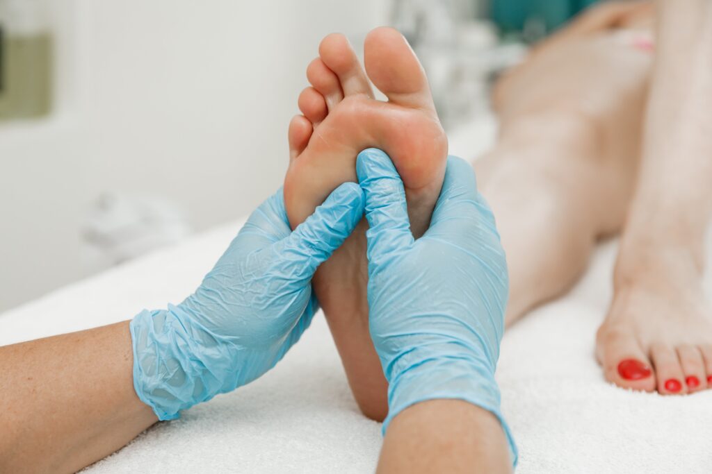 Chicago podiatrist checking foot pulses