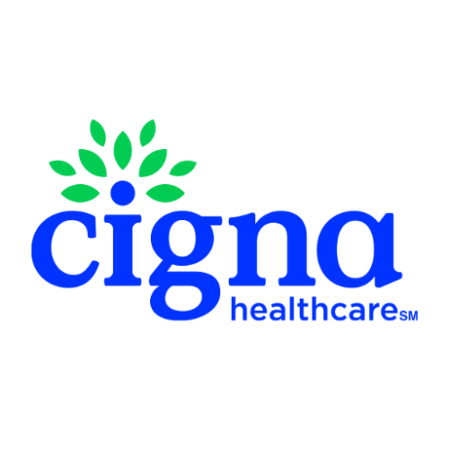 Cigna Healthcare logo featuring blue text and green leaf design, representing accepted insurance plans for Opensky Podiatry, Inc.