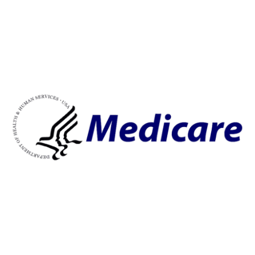 Medicare logo featuring the word "Medicare" in bold blue text alongside a stylized emblem representing health services, relevant for Opensky Podiatry's insurance information.